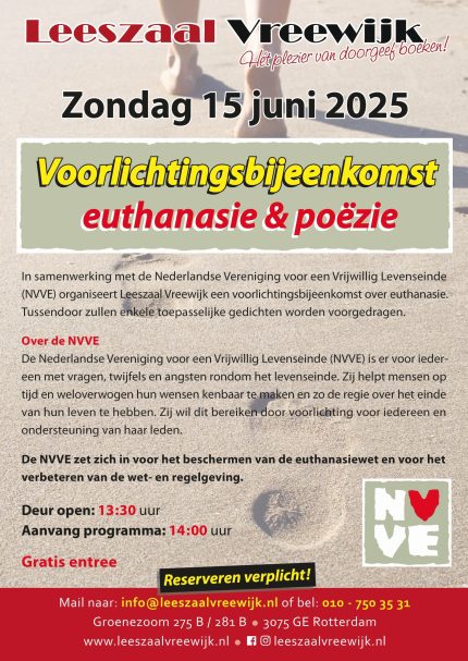 Voorlichtingsbijeenkomst Euthanesie & Poëzie